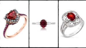 Three Ruby rings of different styles