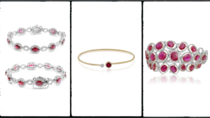 Three Ruby bracelets of different styles